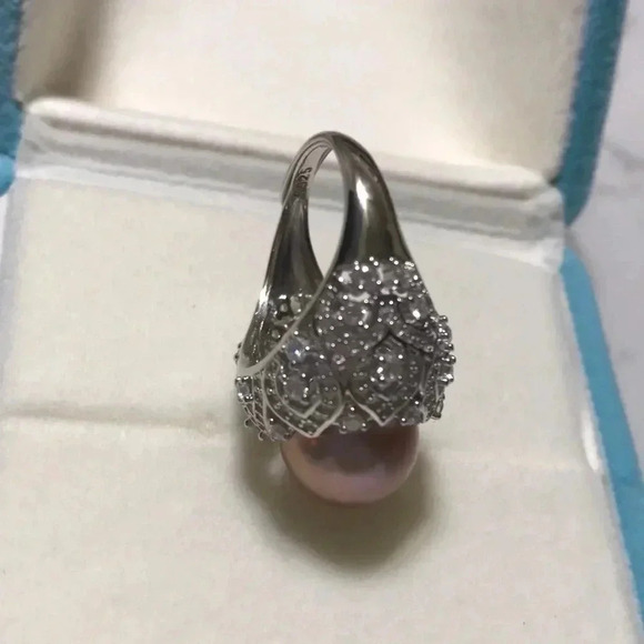 11.5mm Genuine Pearl Lace Craft Ring - Picture 6 of 11